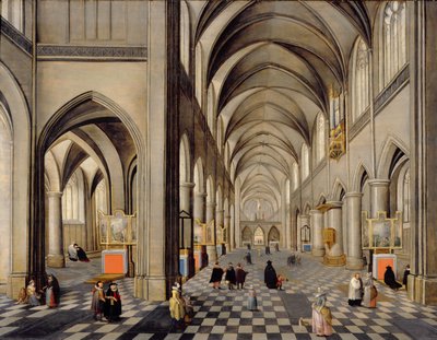 El interior de una iglesia gótica de Hendrik the Younger Steenwyck